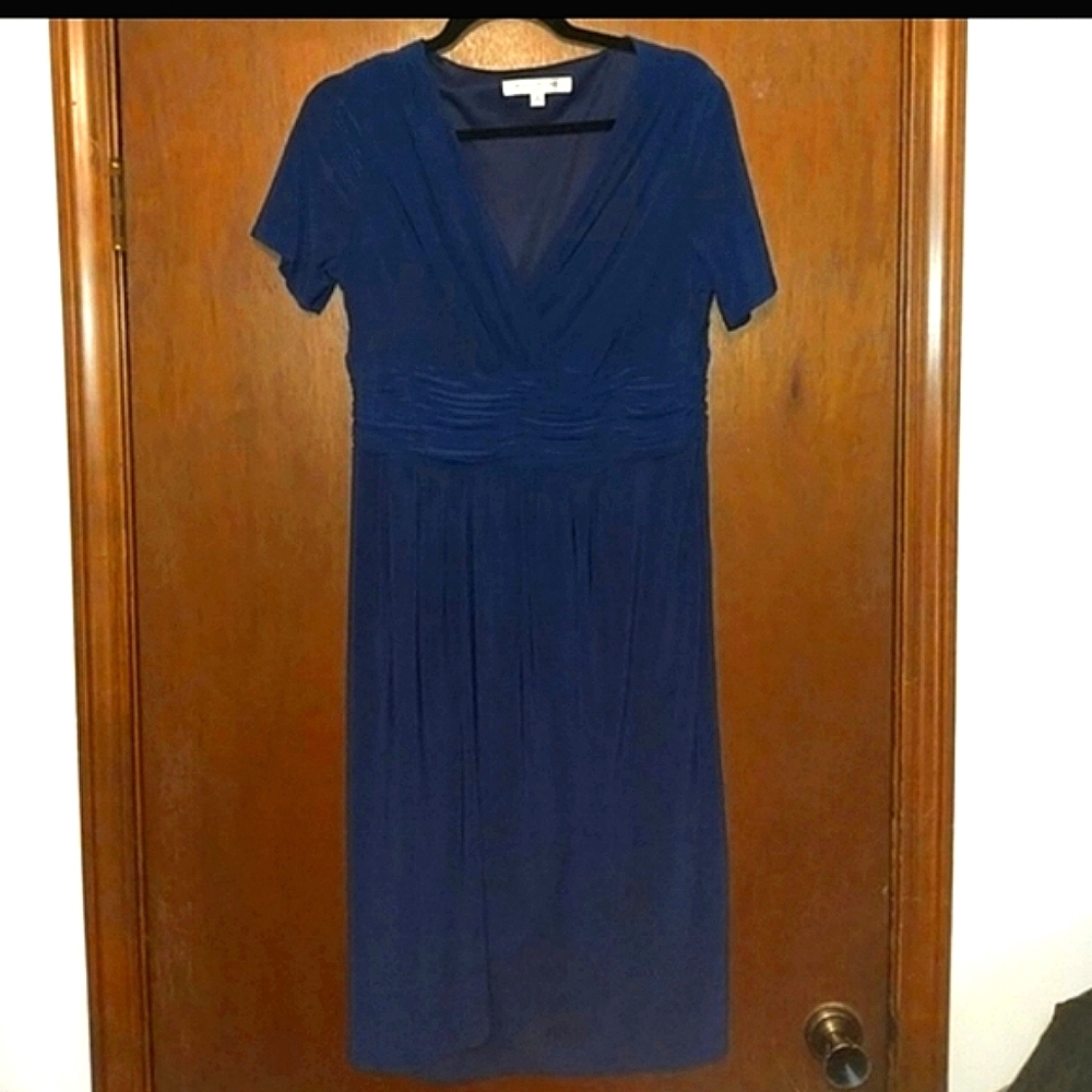 Evan Picone Blue Dress w/ Ruching